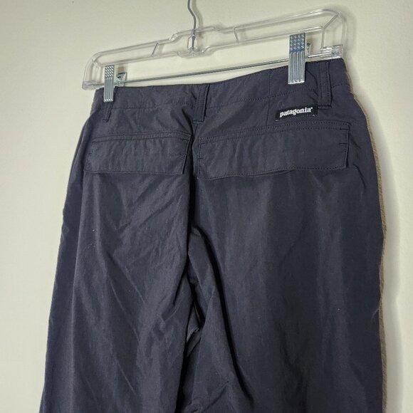 Patagonia Womens 4 Black Outdoor Wide Leg Pants Nylon Pockets Cargo Roll Tab  ge - Picture 5 of 8